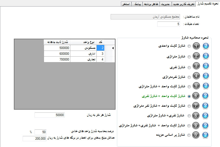 شارژ ساختمان برج